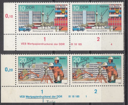 Ddr 1979 paar - paar, eckrand