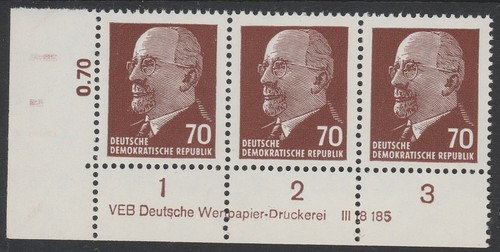 Ulbricht druckvermerk - 70, pf