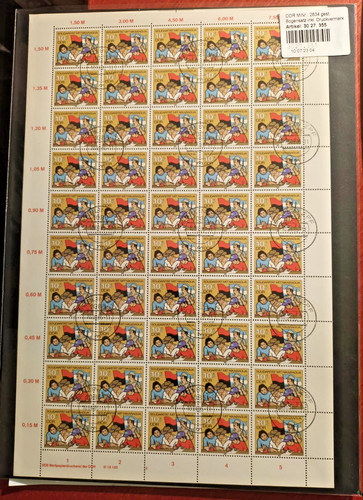 Ddr briefmarkenbogen gest mit - gest.,